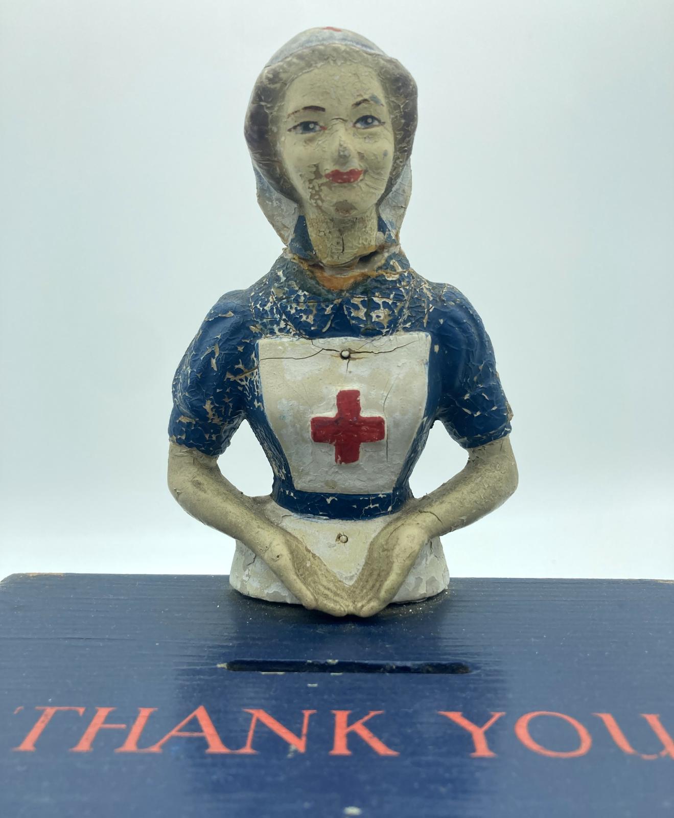 BRCS collection box featuring figure of nurse - close up