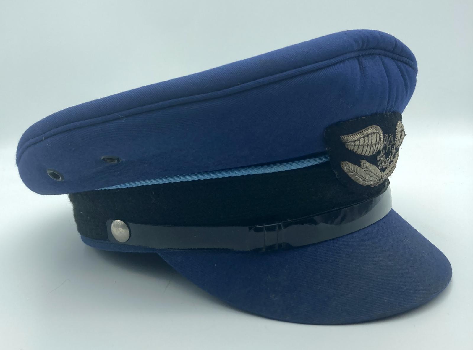 Australian Air League peaked cap with silver bullion badge - side view