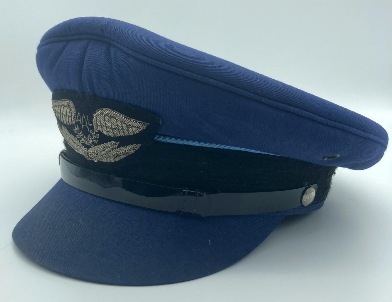 Australian Air League peaked cap with silver bullion badge - other side view