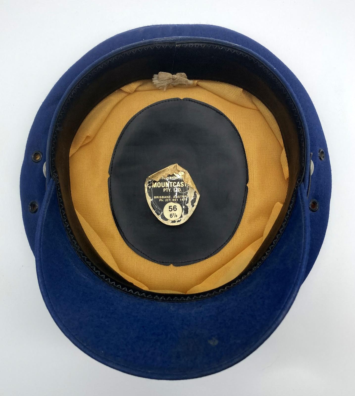 Australian Air League peaked cap with silver bullion badge - view from below