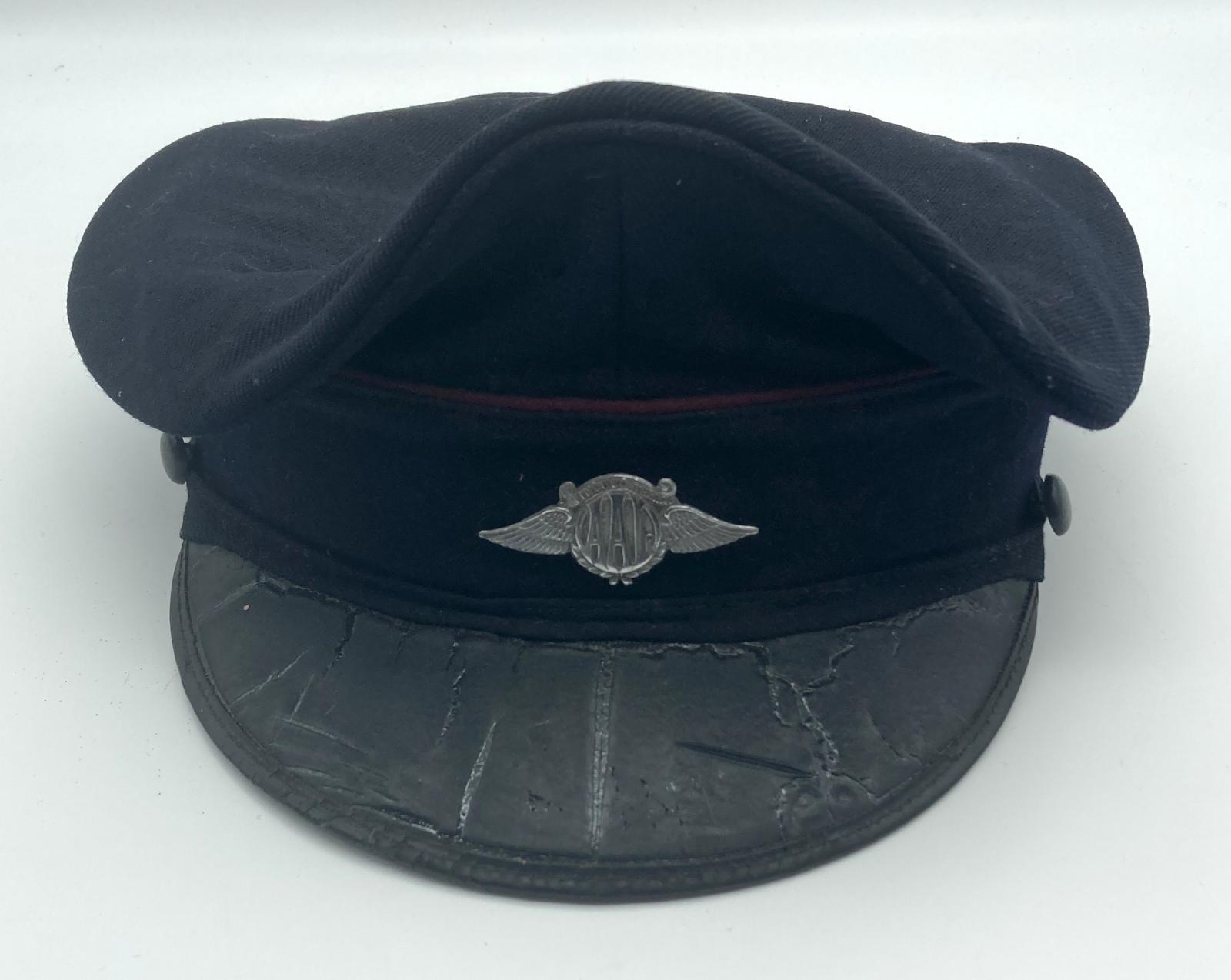 Australian Air League peaked cap with metal badge - front view