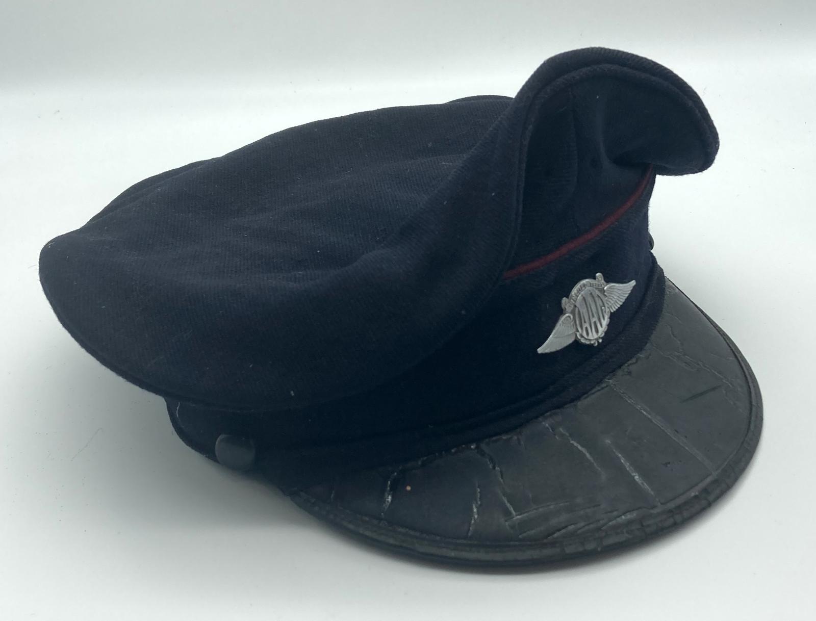 Australian Air League peaked cap with metal badge - side view