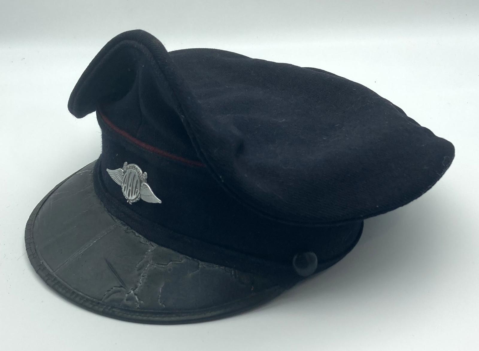 Australian Air League peaked cap with metal badge - other side view