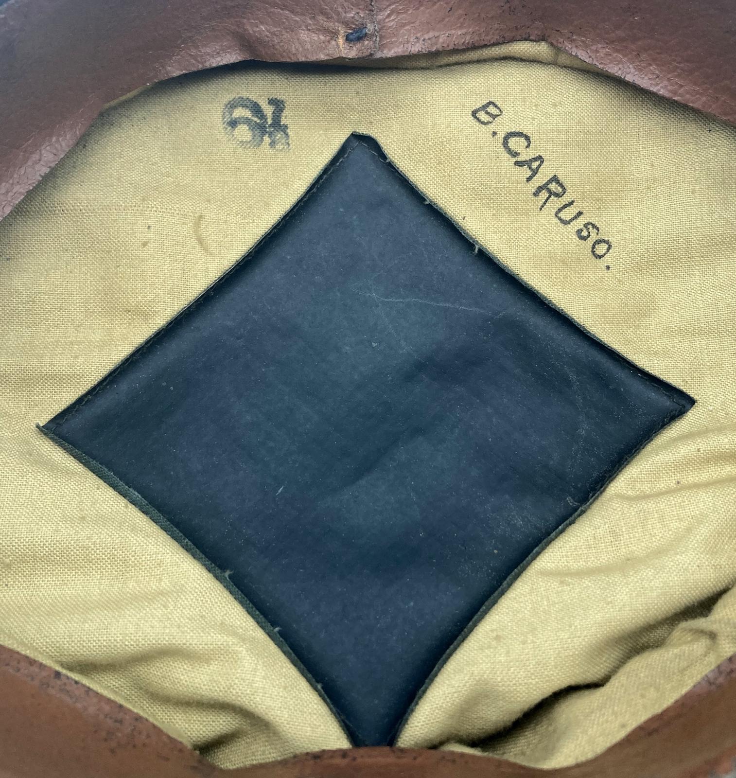 Australian Air League peaked cap with metal badge - close up of inside