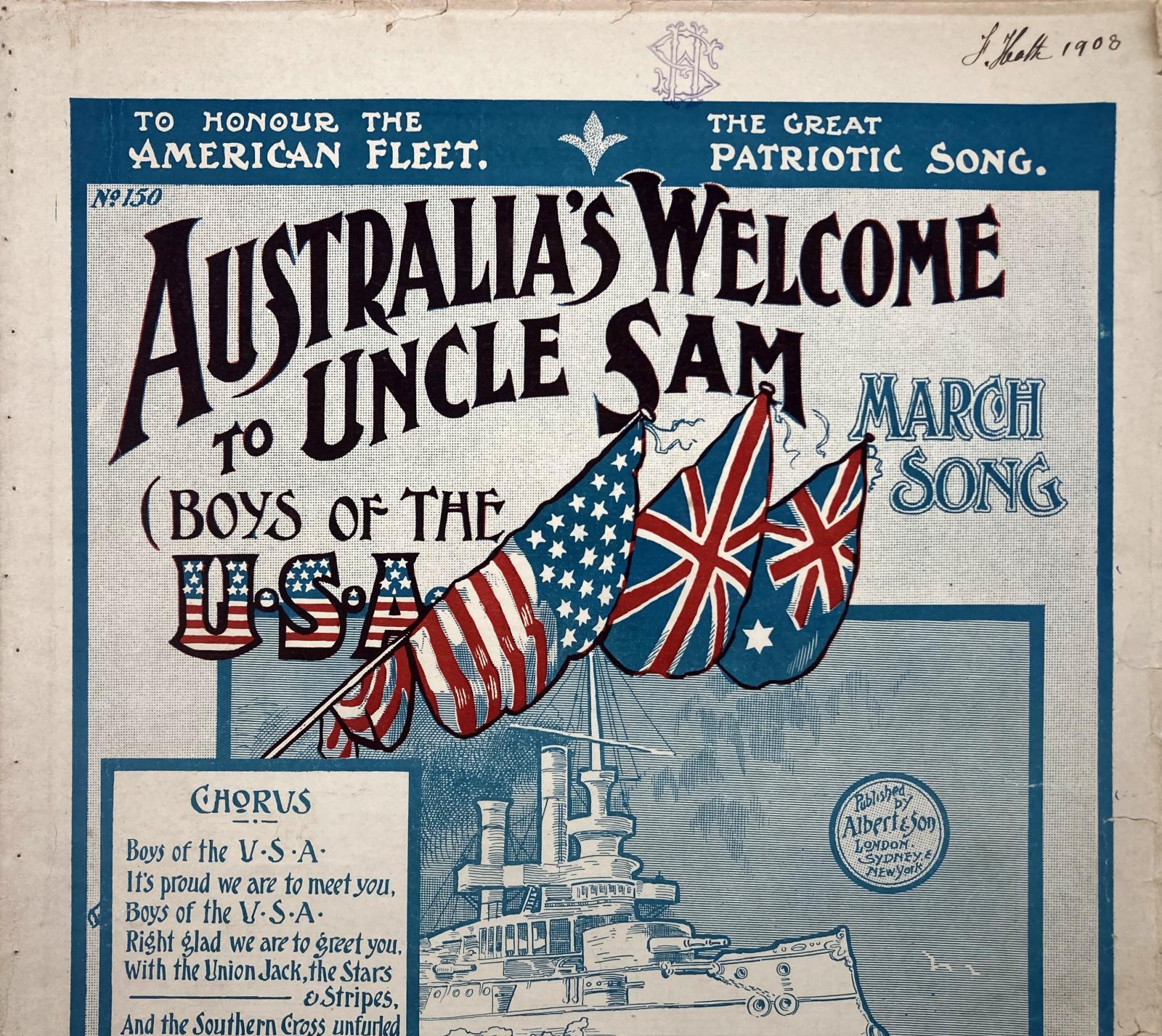 'Australia's Welcome to Uncle Sam' - top half