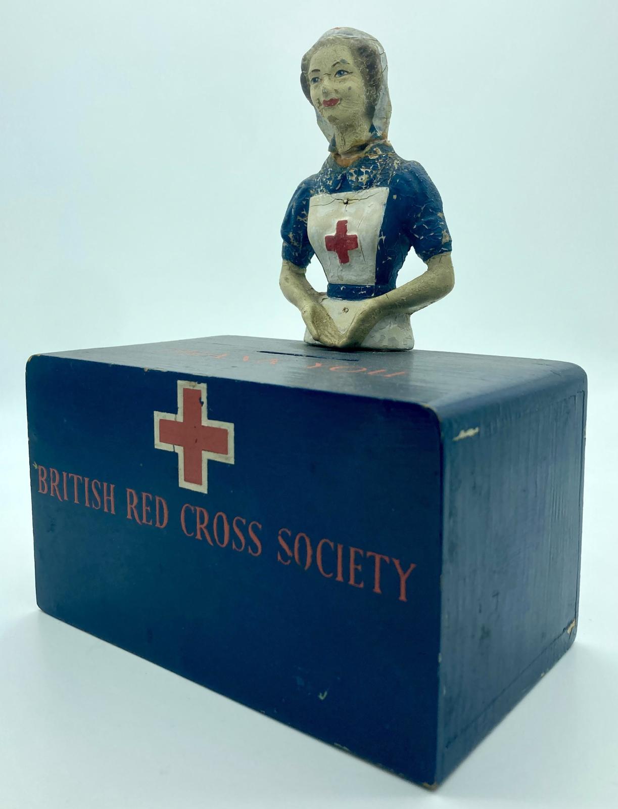 BRCS collection box featuring figure of nurse - side view