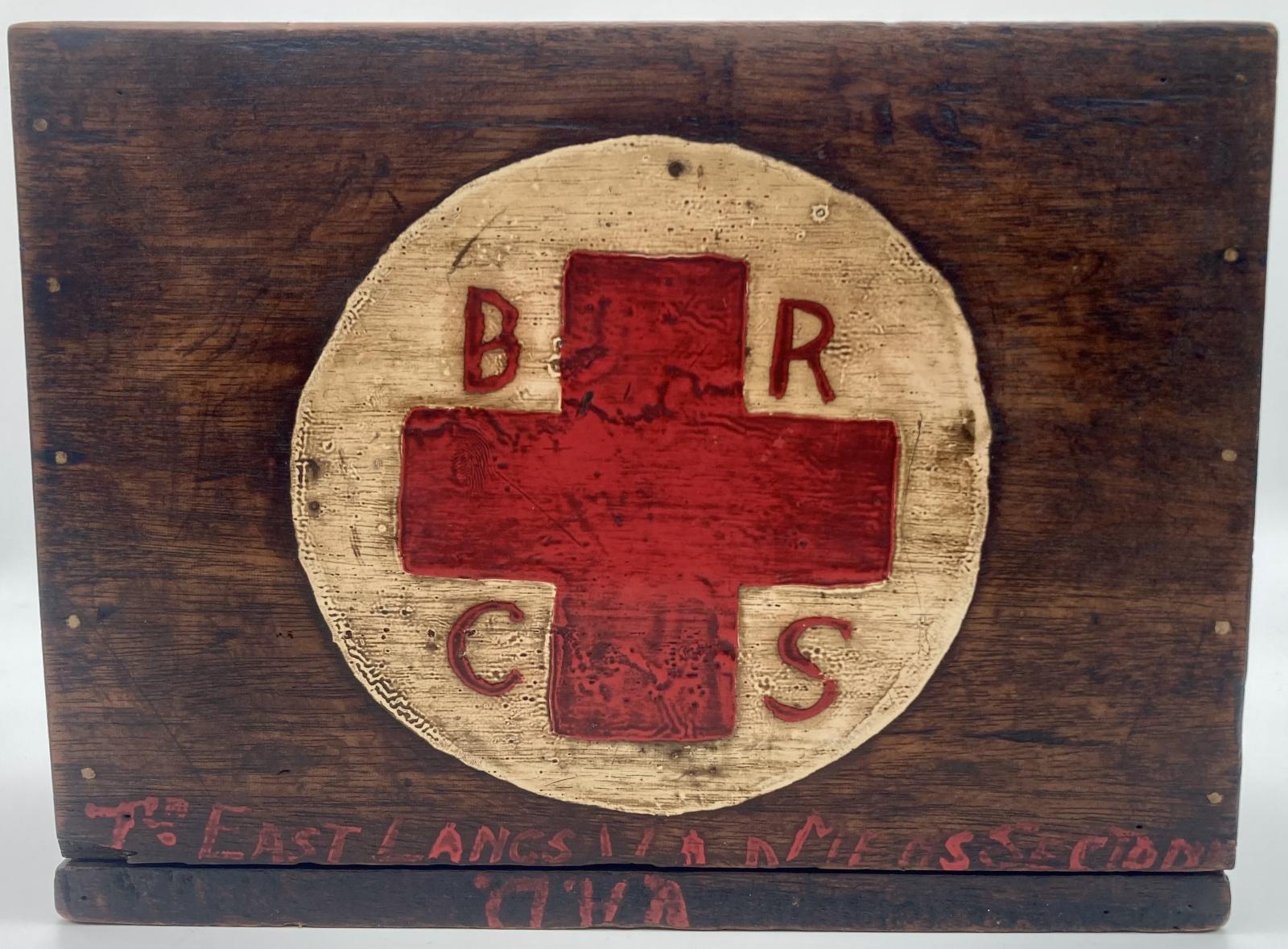 BRCS collection box showing writing