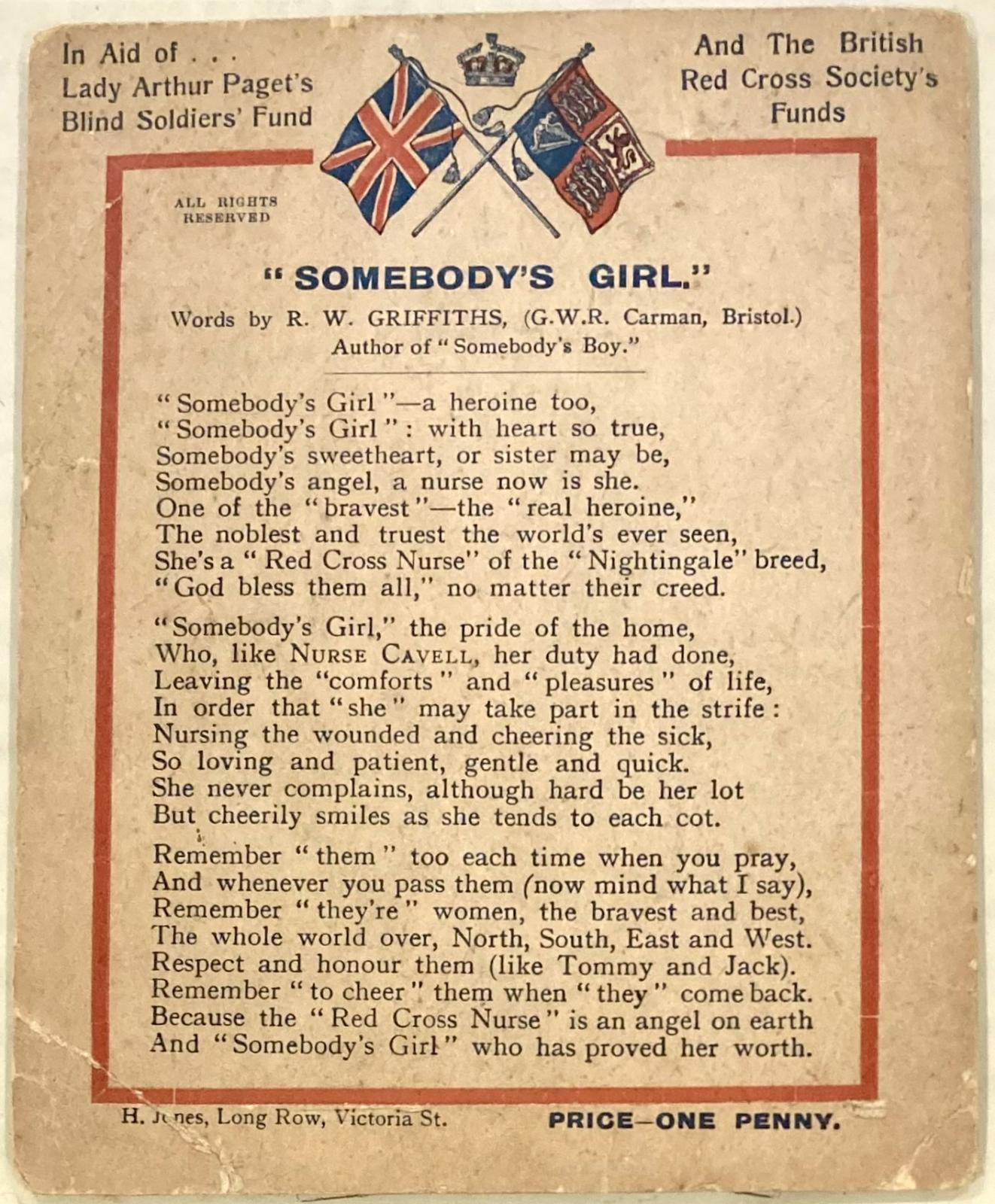 'Somebody's Girl' - poem written by R.W. Griffiths