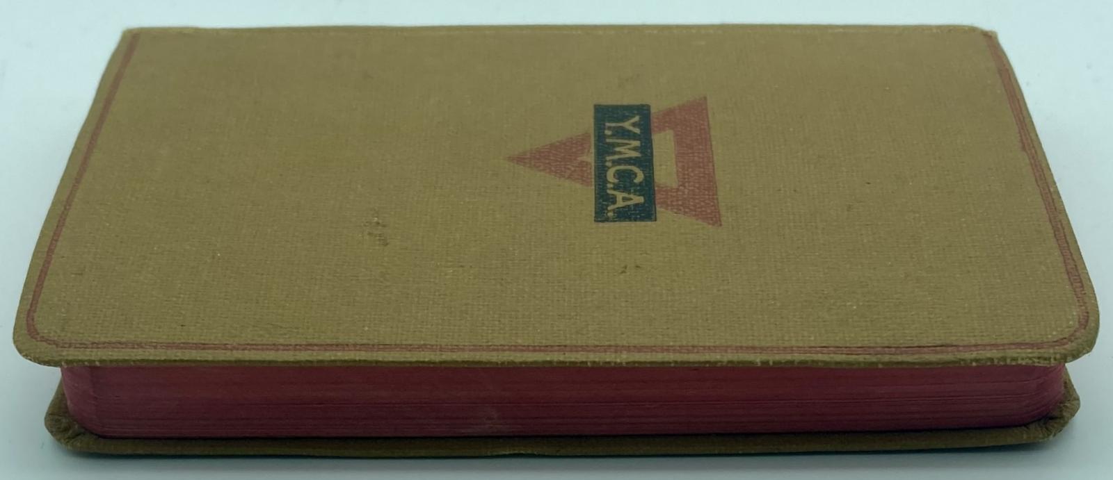 Side view of WWI British Y.M.C.A. bible showing red page edges