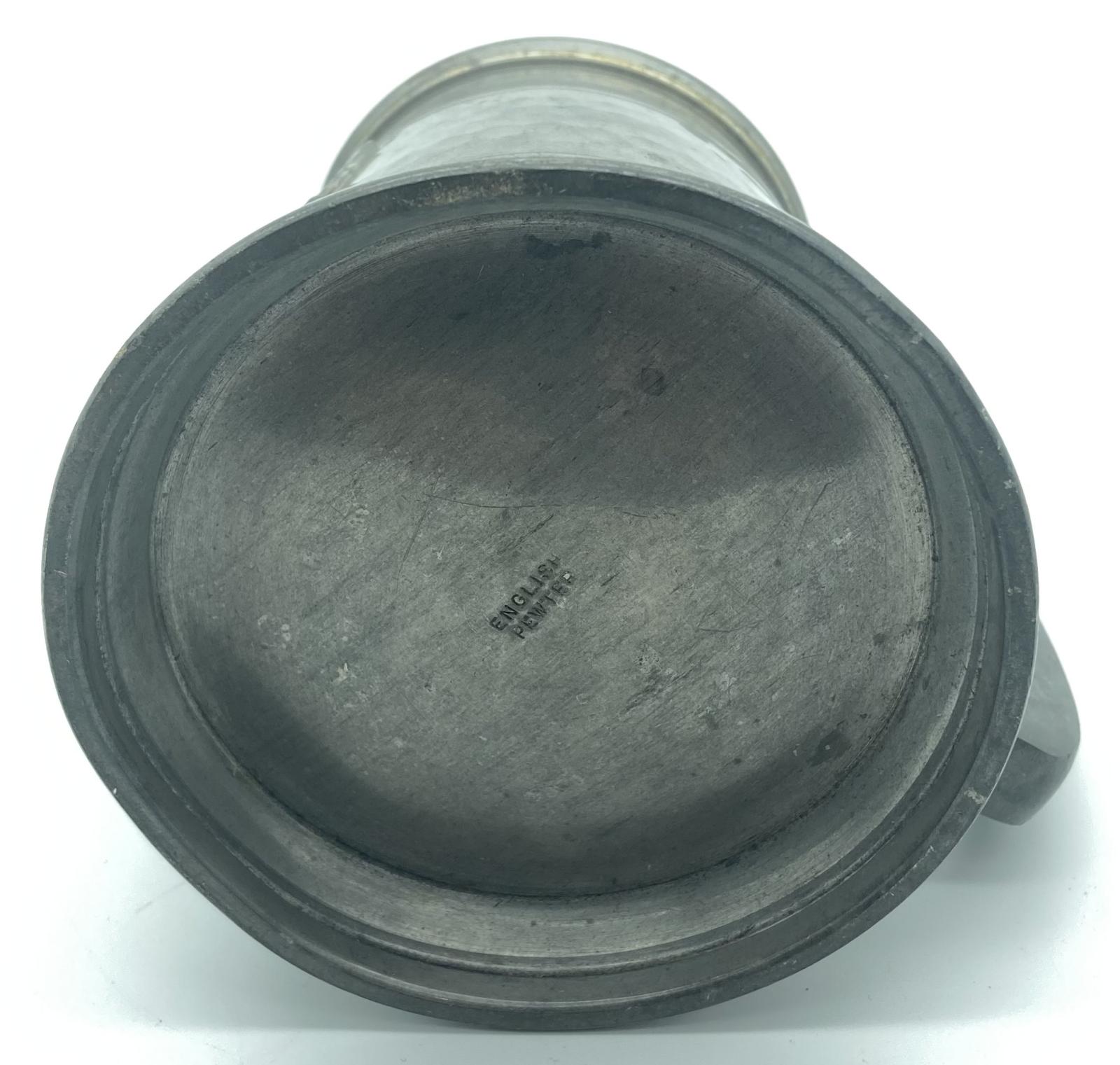 Base of tankard showing the words 'English Pewter'