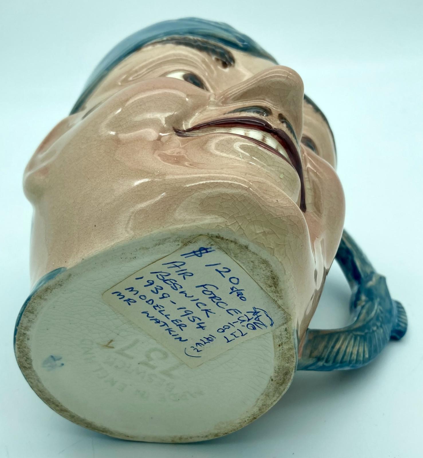 View from below of Beswick Toby Jug - Air Force 