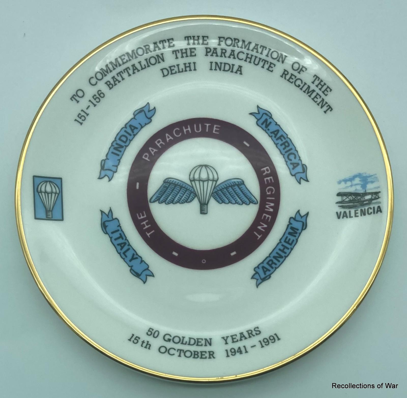 Parachute Regiment Commemorative Plate - 1991