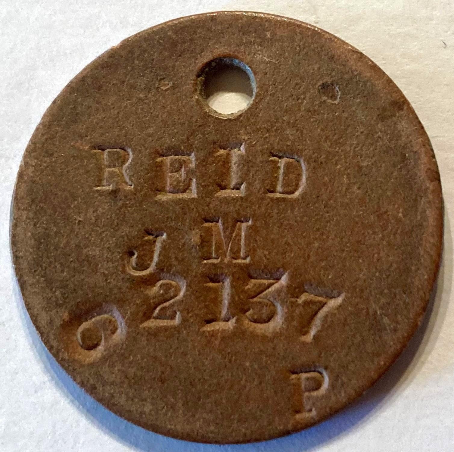 WWI identity disc - John McLeod Reid