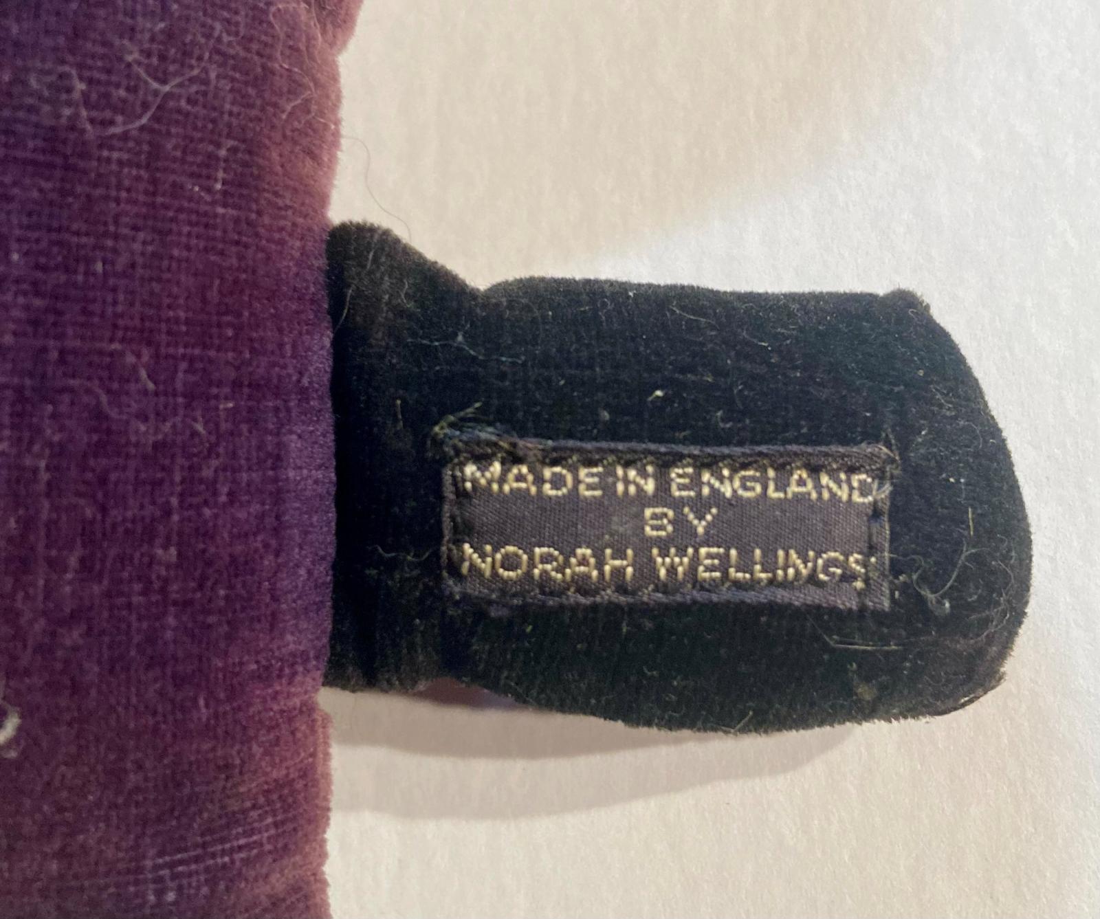 Norah Wellings sailor doll tag on foot