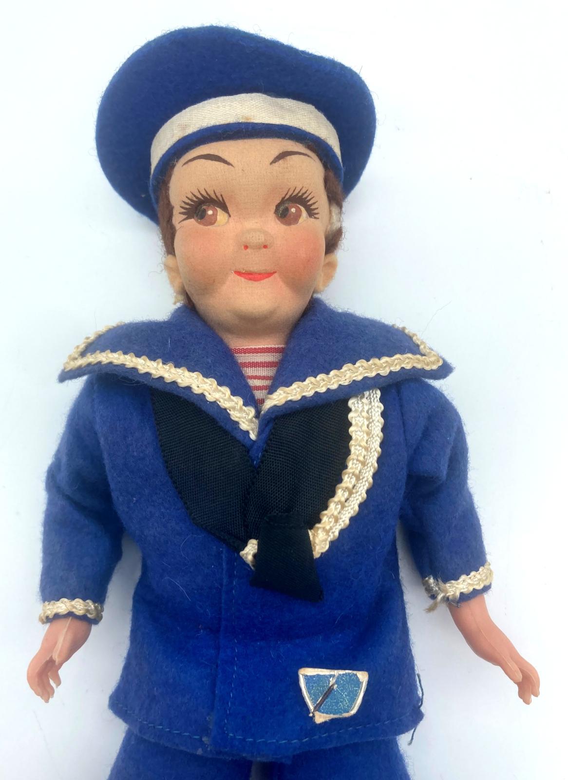 Vintage sailor doll - close-up