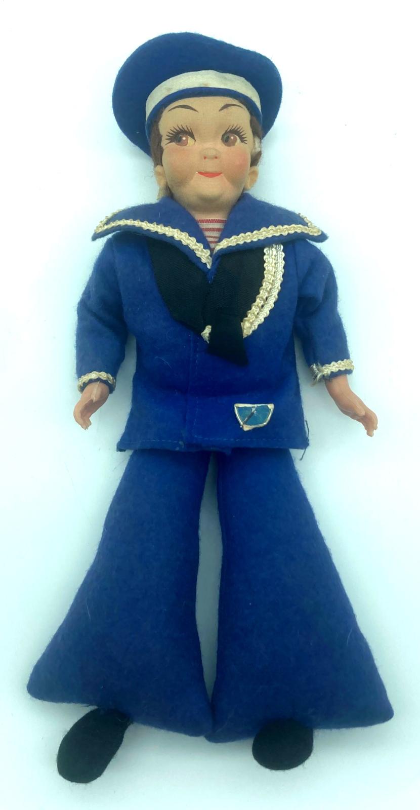 Vintage sailor doll - front view