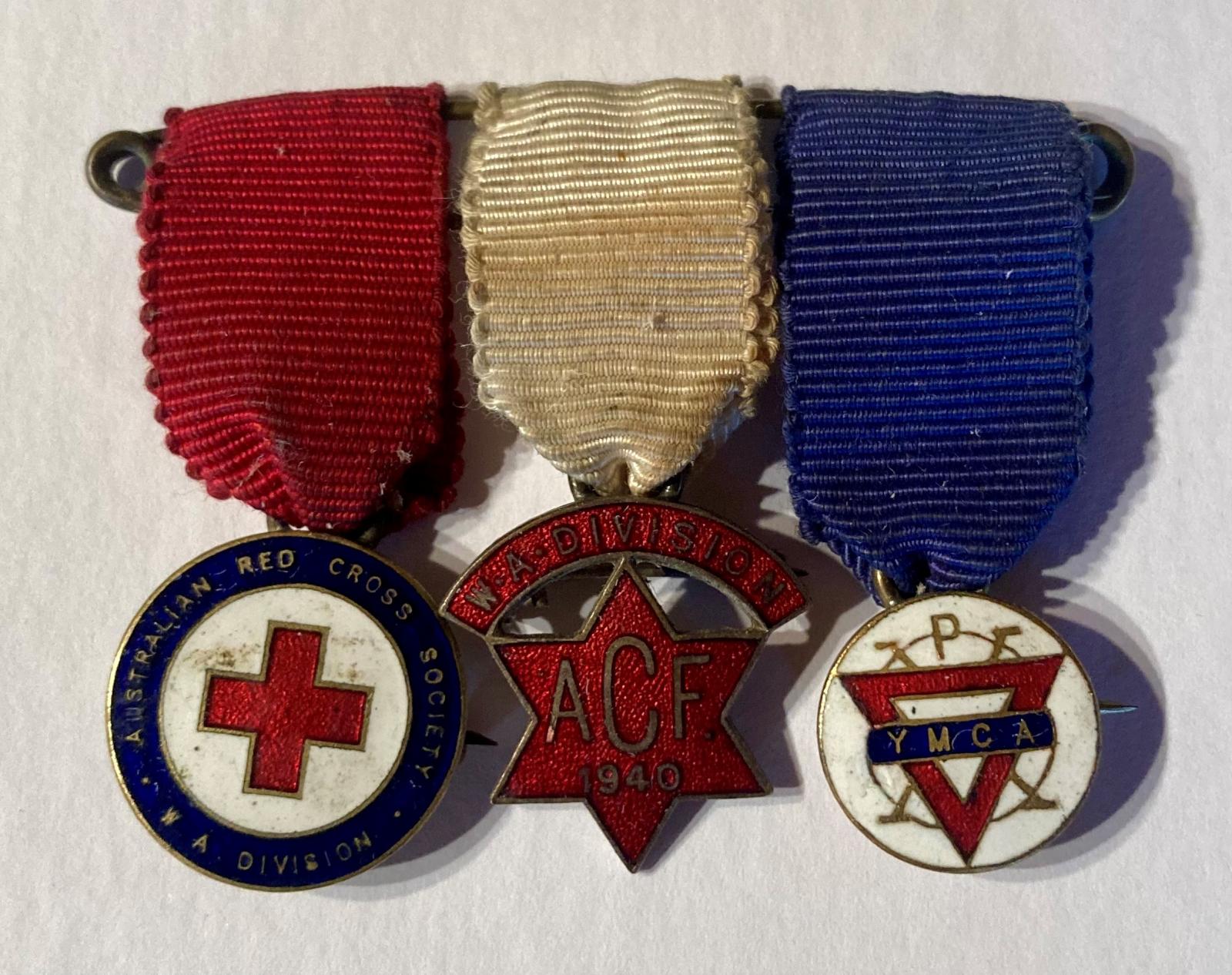 Group of three miniature charity medals 