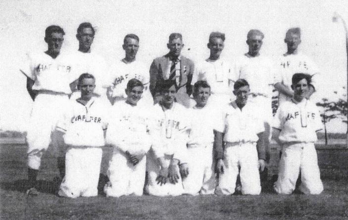 black and white photo of a baseball team