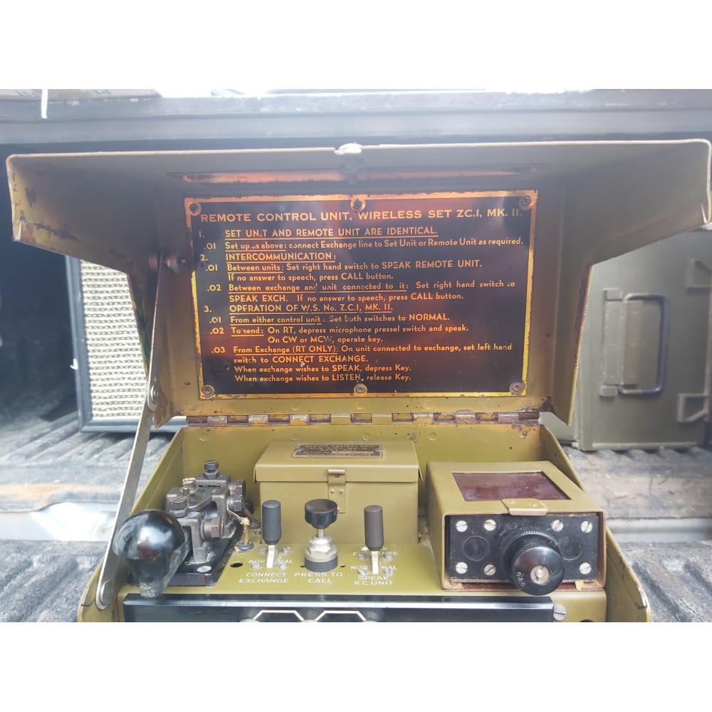 World War 2 - Wireless Set Army Military Radio ZC1 Remote Control