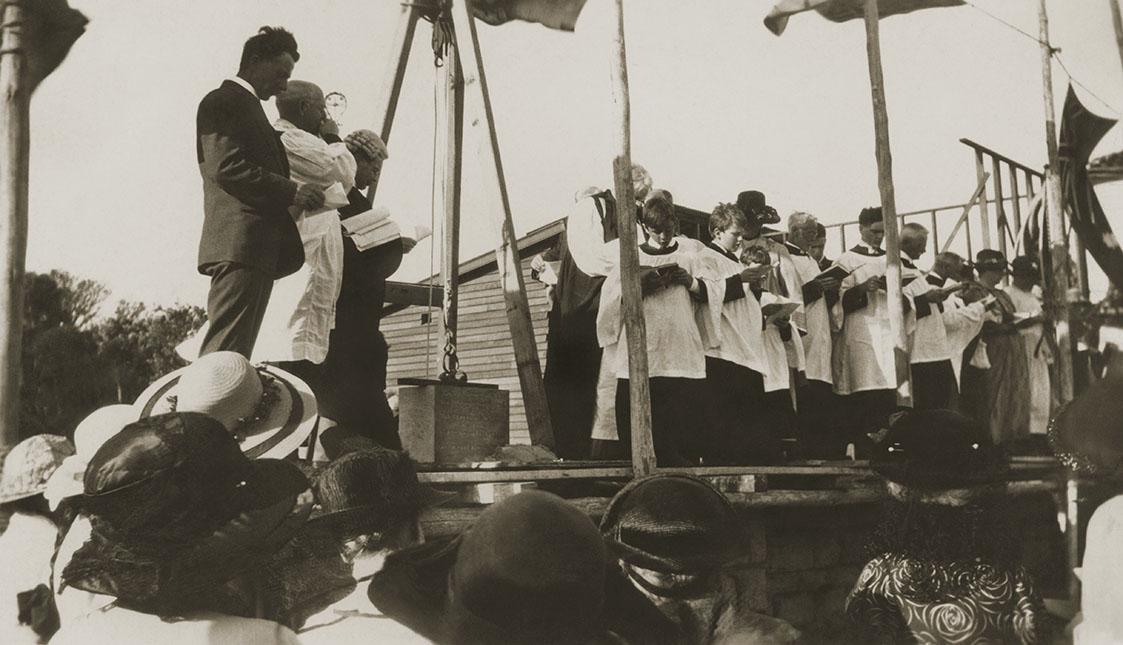 Laying The Foundation Stone At St Oswald's Church