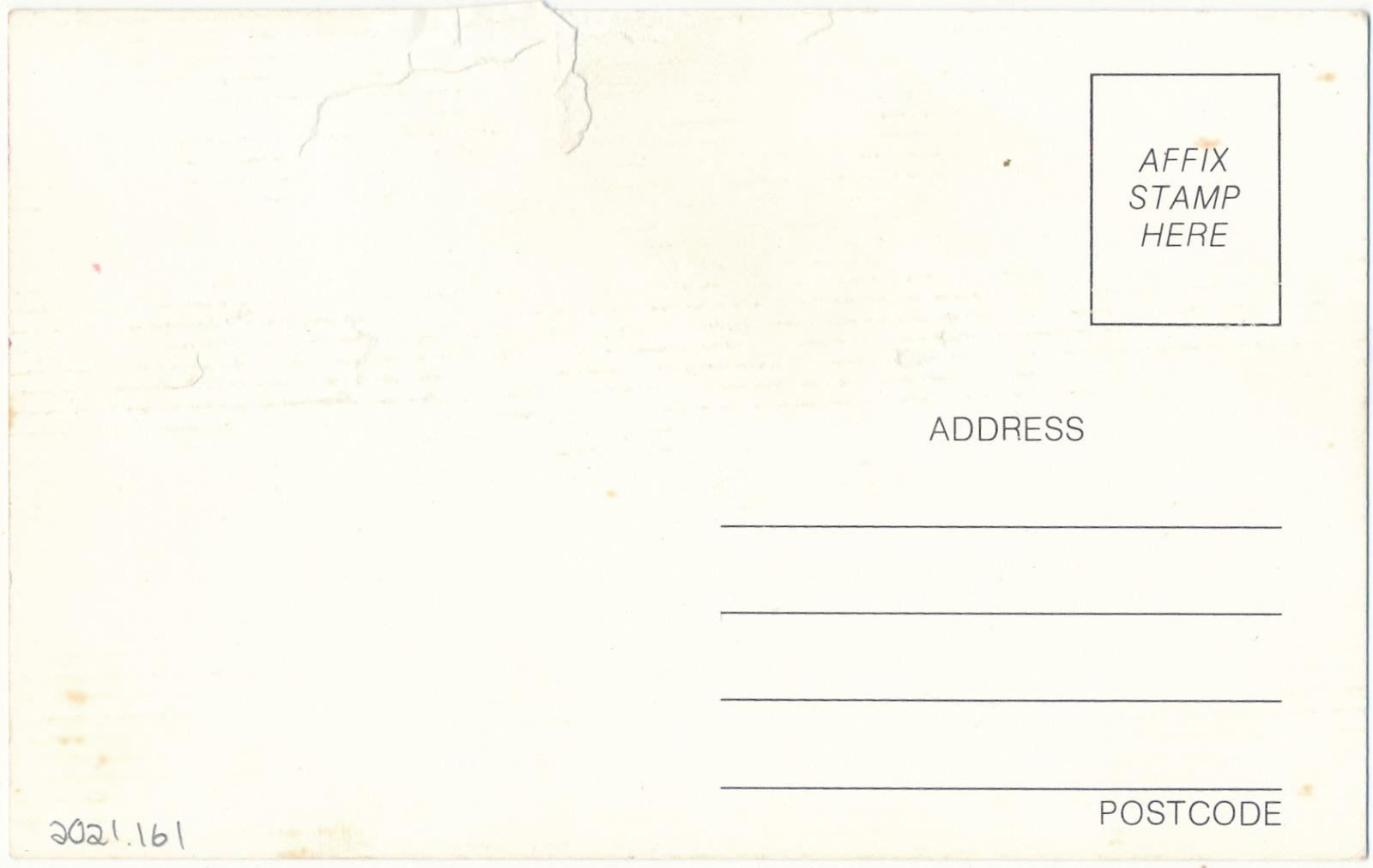 Back of postcard of Katanning