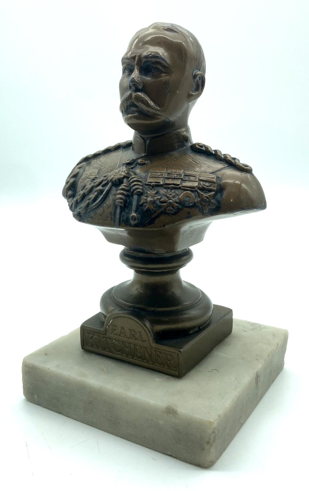 Bronze bust of Lord Kitchener - side view