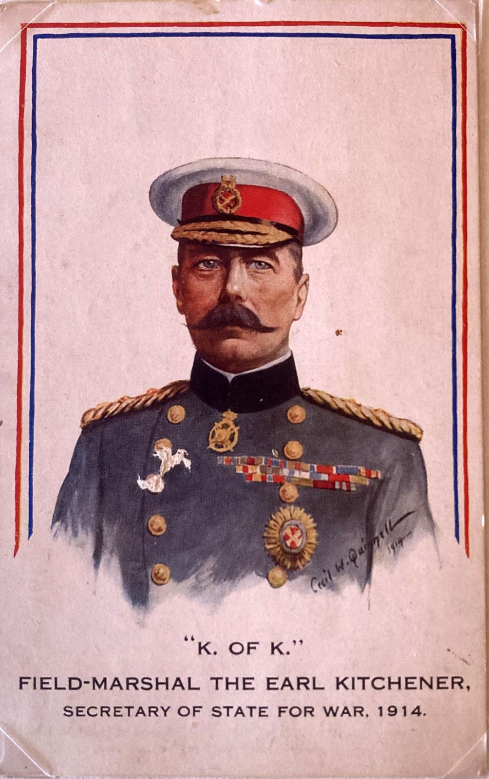 Lord Kitchener - "K. of K." postcard