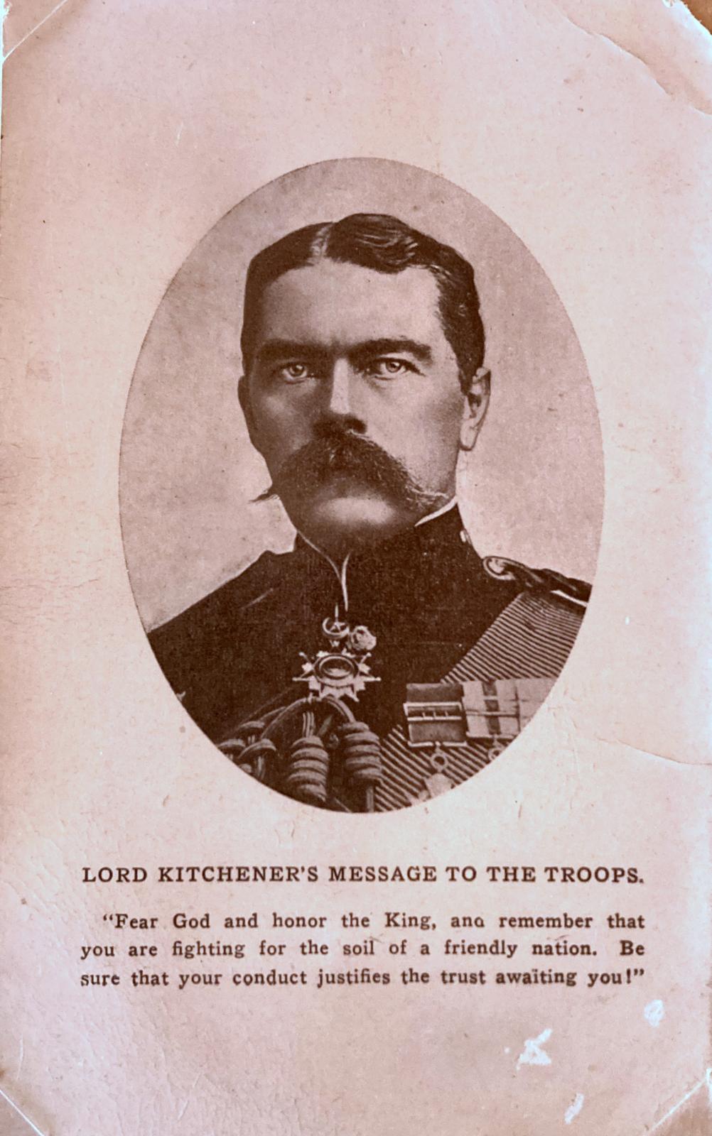 Lord Kitchener's message to the troops -1