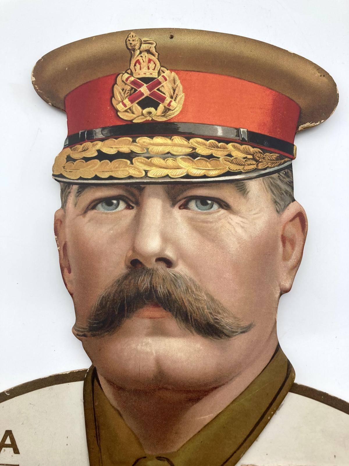 Lord Kitchener printed cardboard calendar - close-up