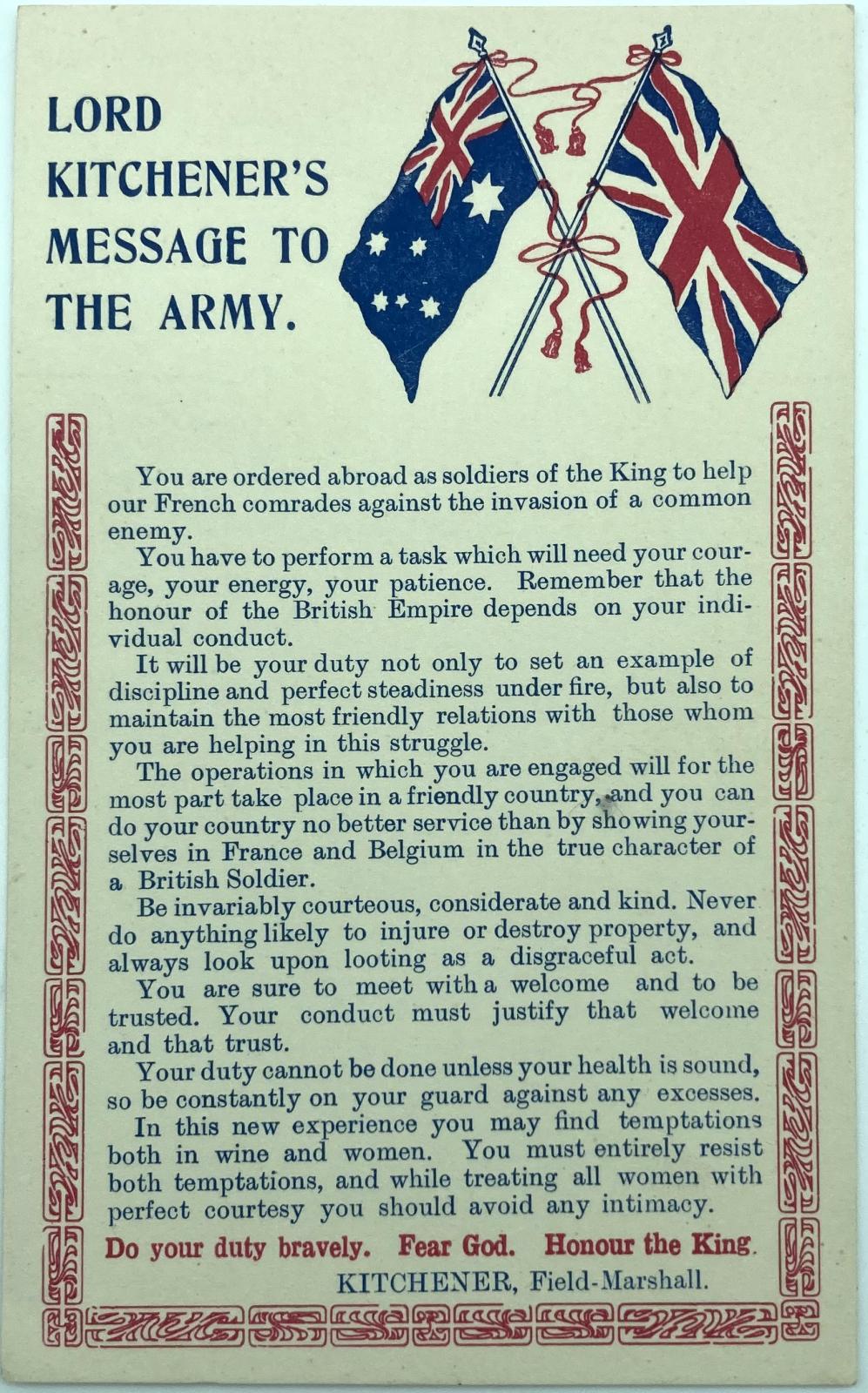 Lord Kitchener's message to the troops - 2