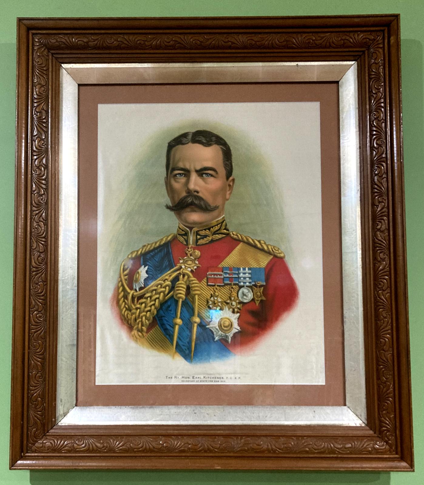 Framed silk portrait of Lord Kitchener