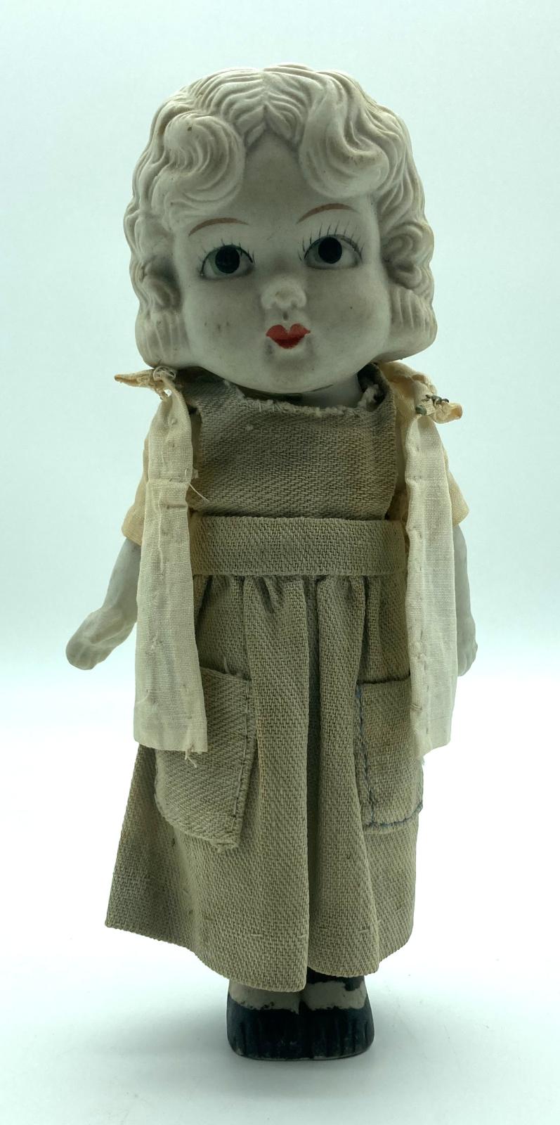 Antique bisque Red Cross doll - front view without nursing cap