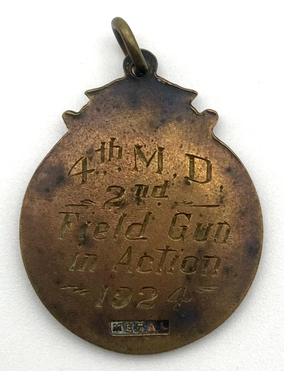 Medallion issued to Driver L.A. Modra - engraved information