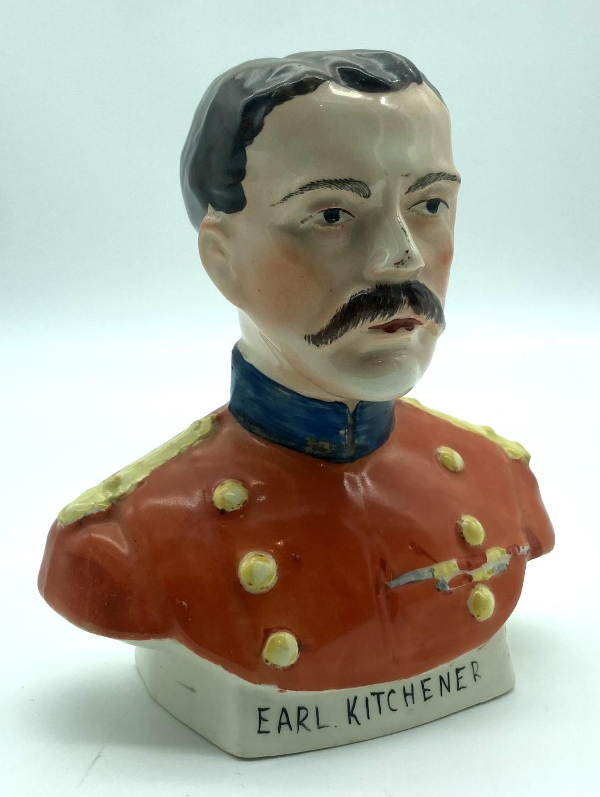 Ceramic bust of Lord Kitchener - side view