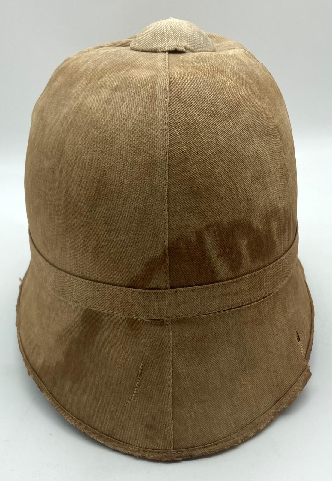 Front view of military pith helmet