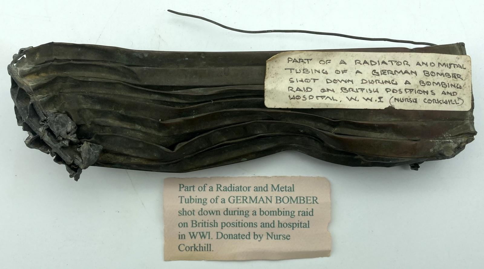 Part of German plane souvenired by Sister Pearl Corkhill