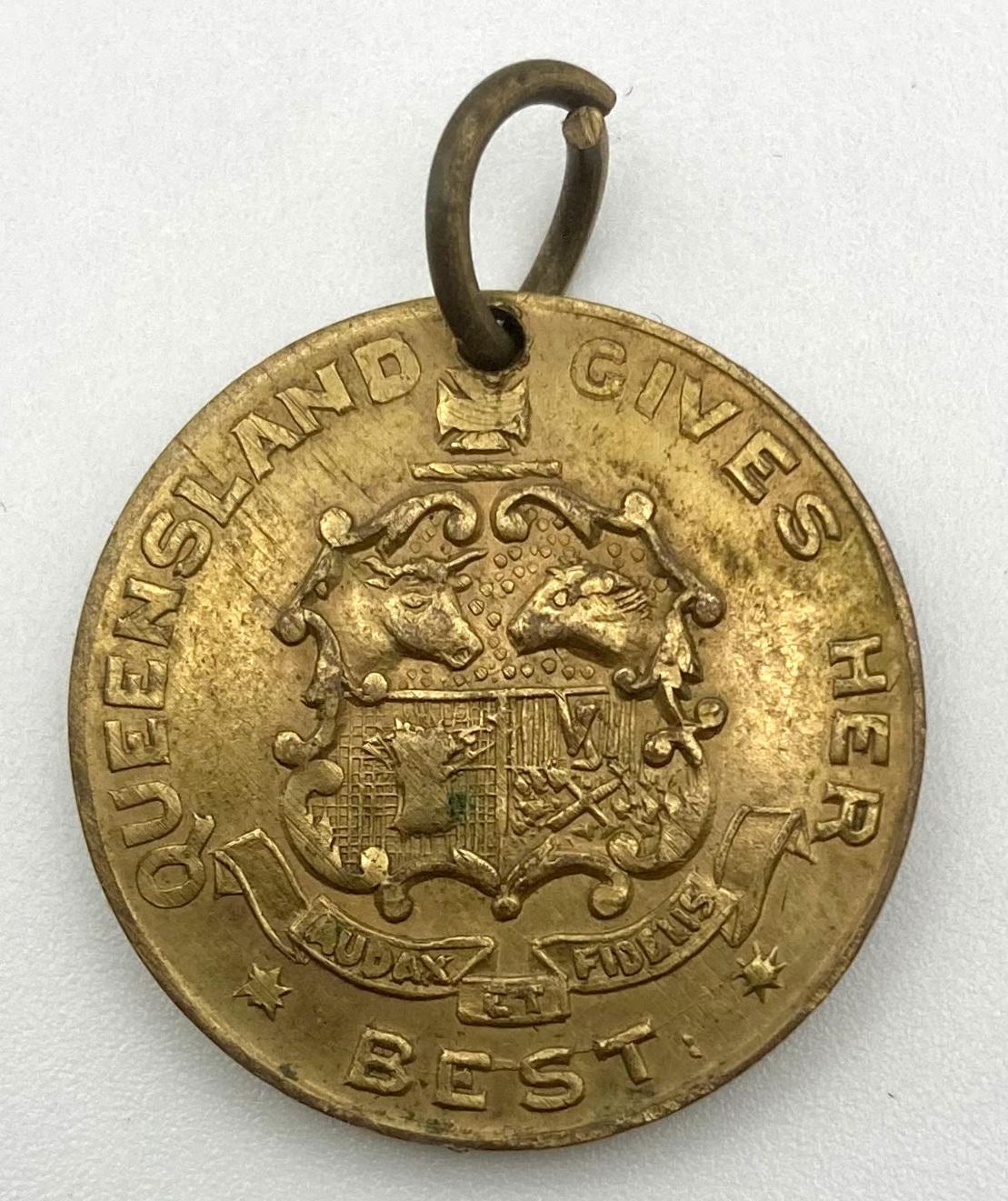 'Queensland Gives Her Best' medallion 1914