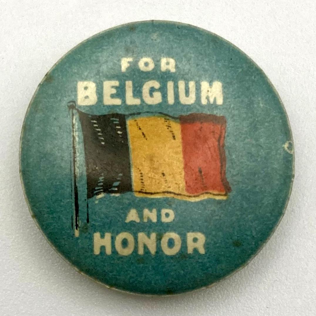 "Belgian Day' fundraising button 1915