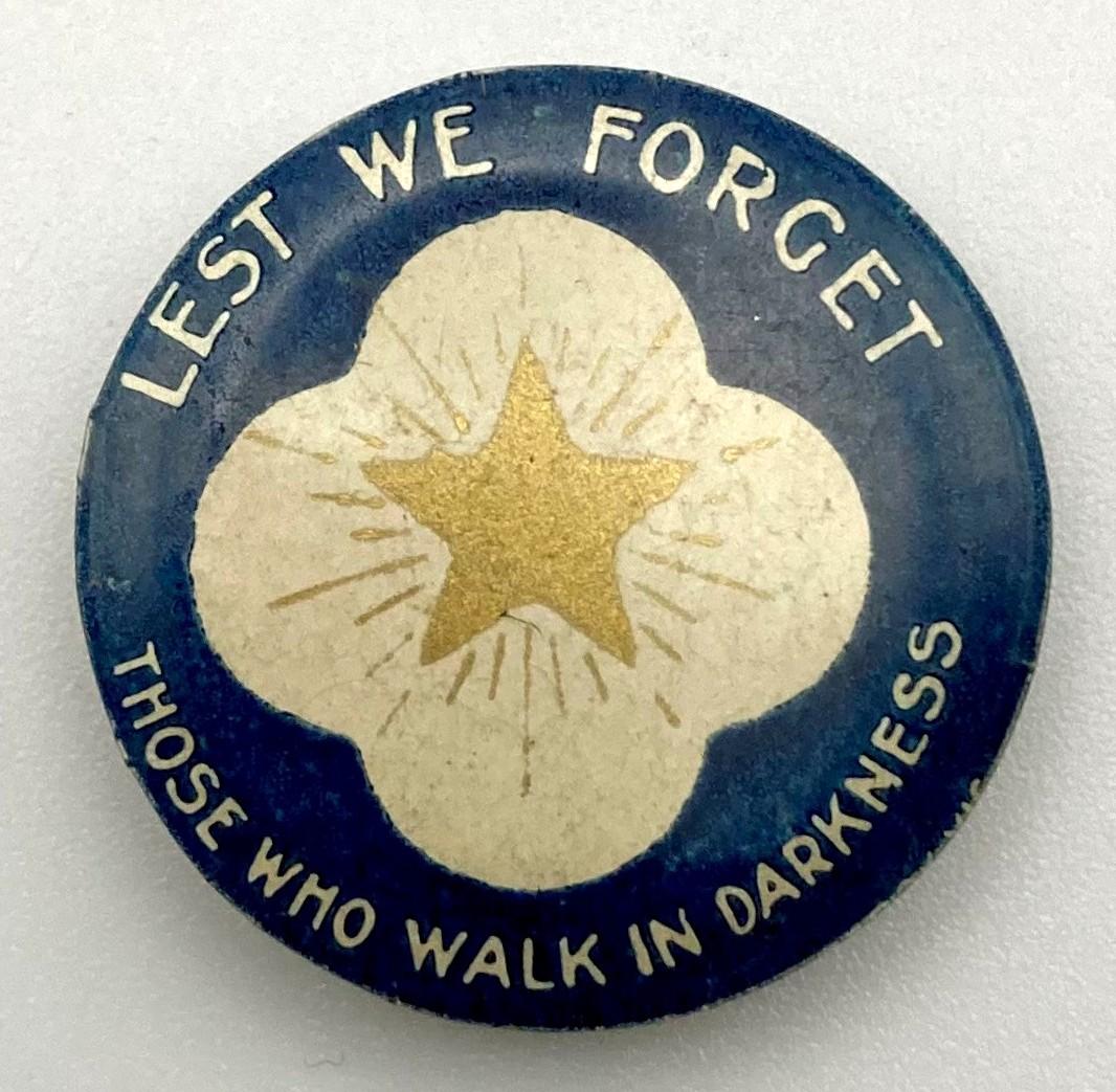 'Blind Day' fundraising button 1920