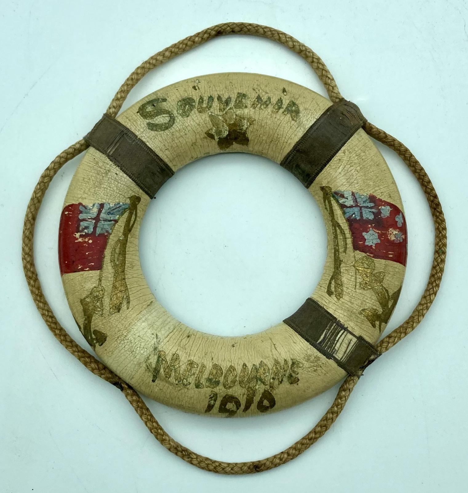 Souvenir lifebuoy - Melbourne 1910