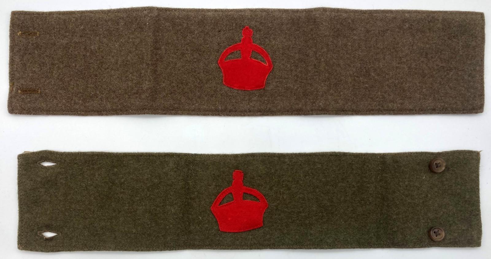 Lord Derby Scheme official issue armbands - front showing crown