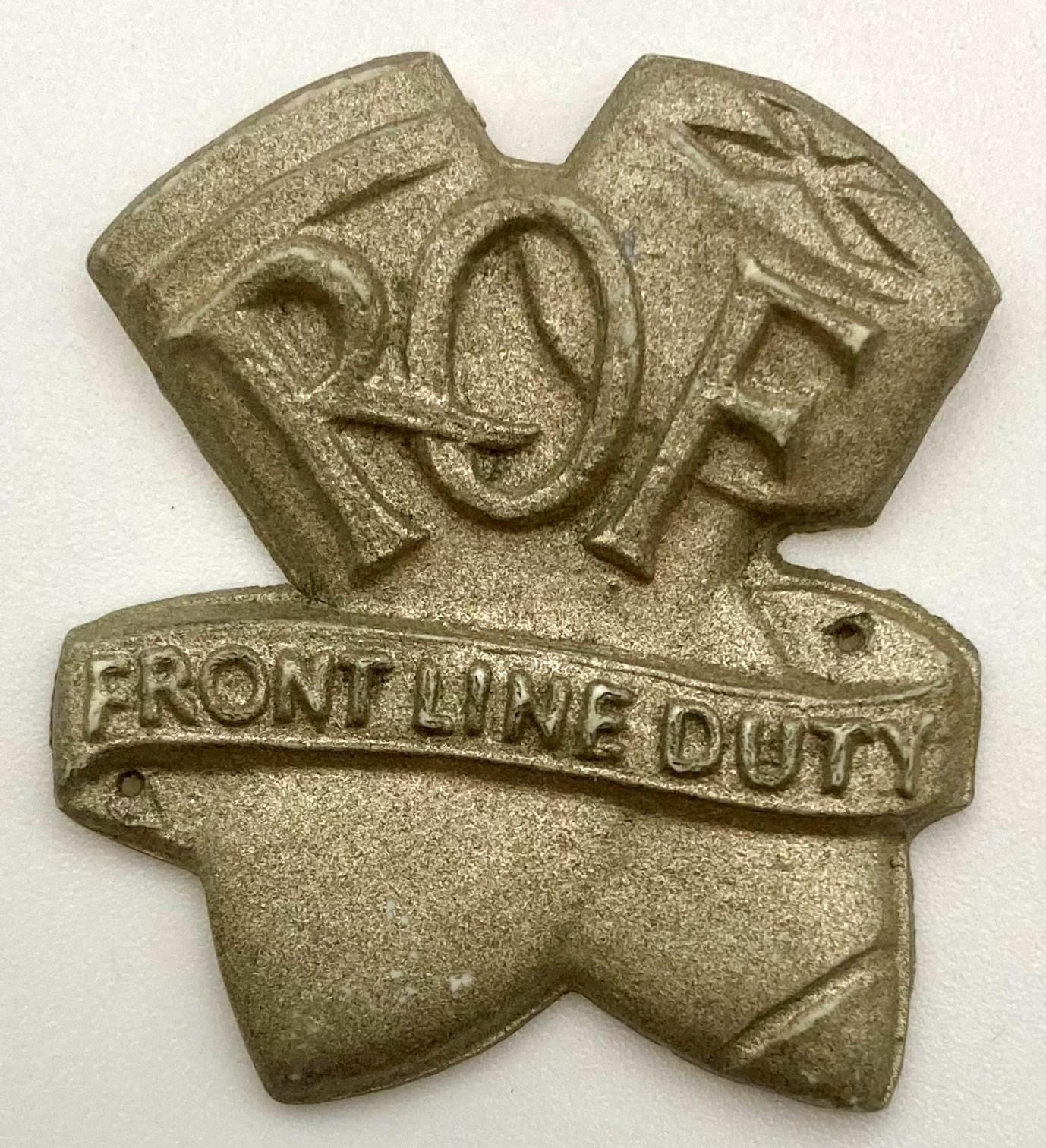 'Royal Ordnance Factory Front Line Duty' War Workers badge