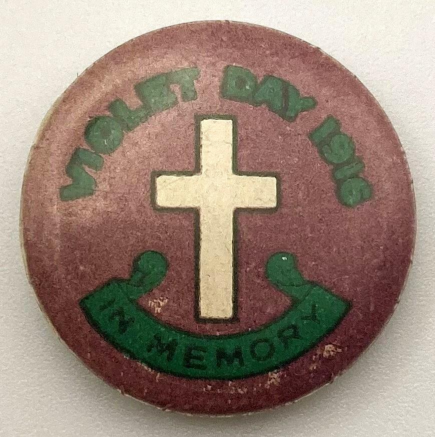 Violet Day 1916 fundraising badge/button