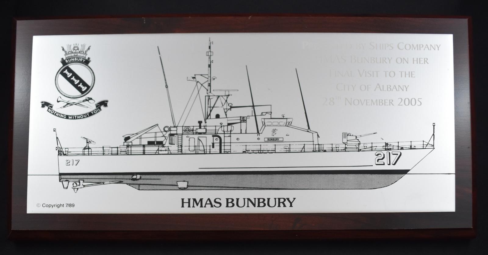 HMAS Bunbury Plaque