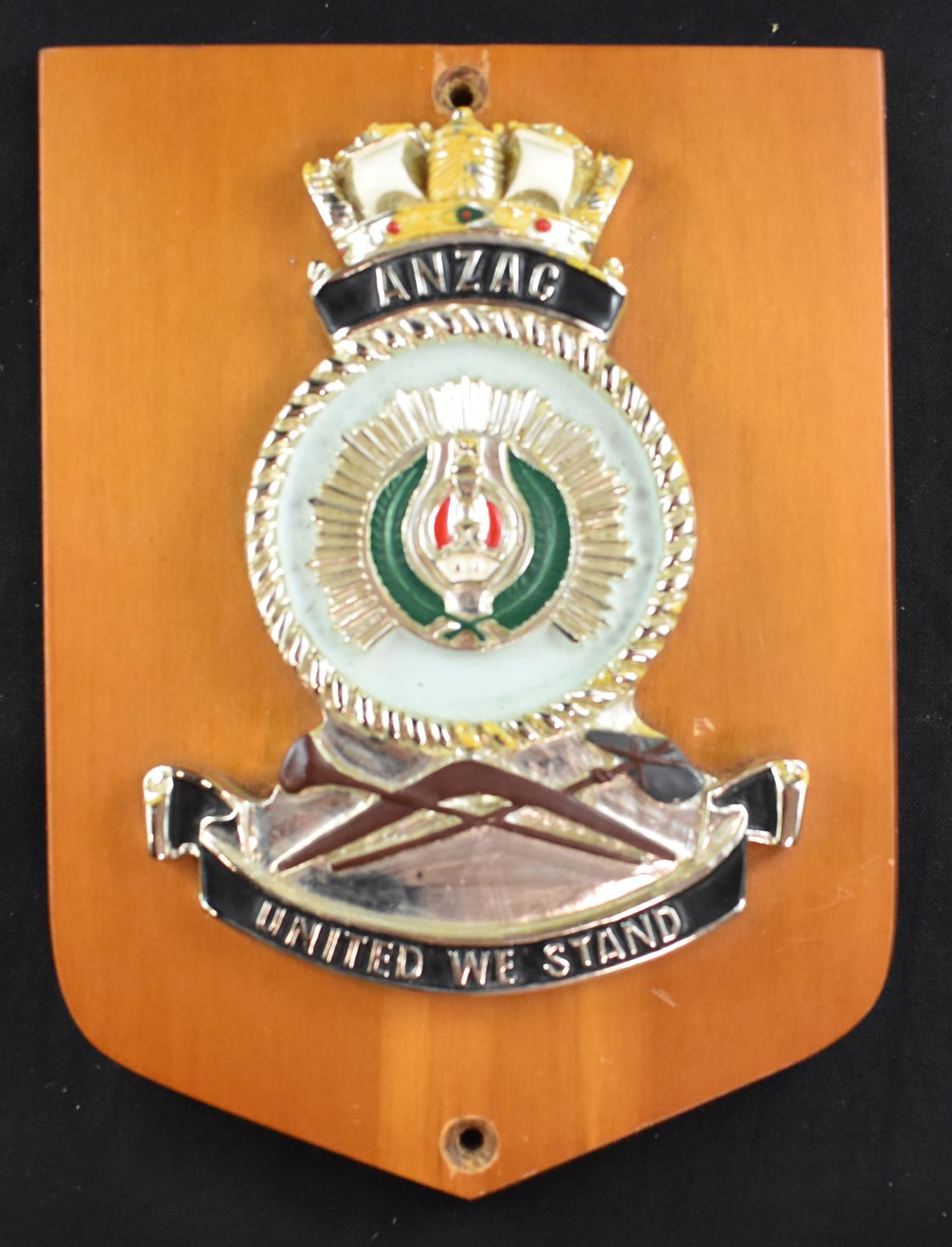 HMAS Anzac Plaque