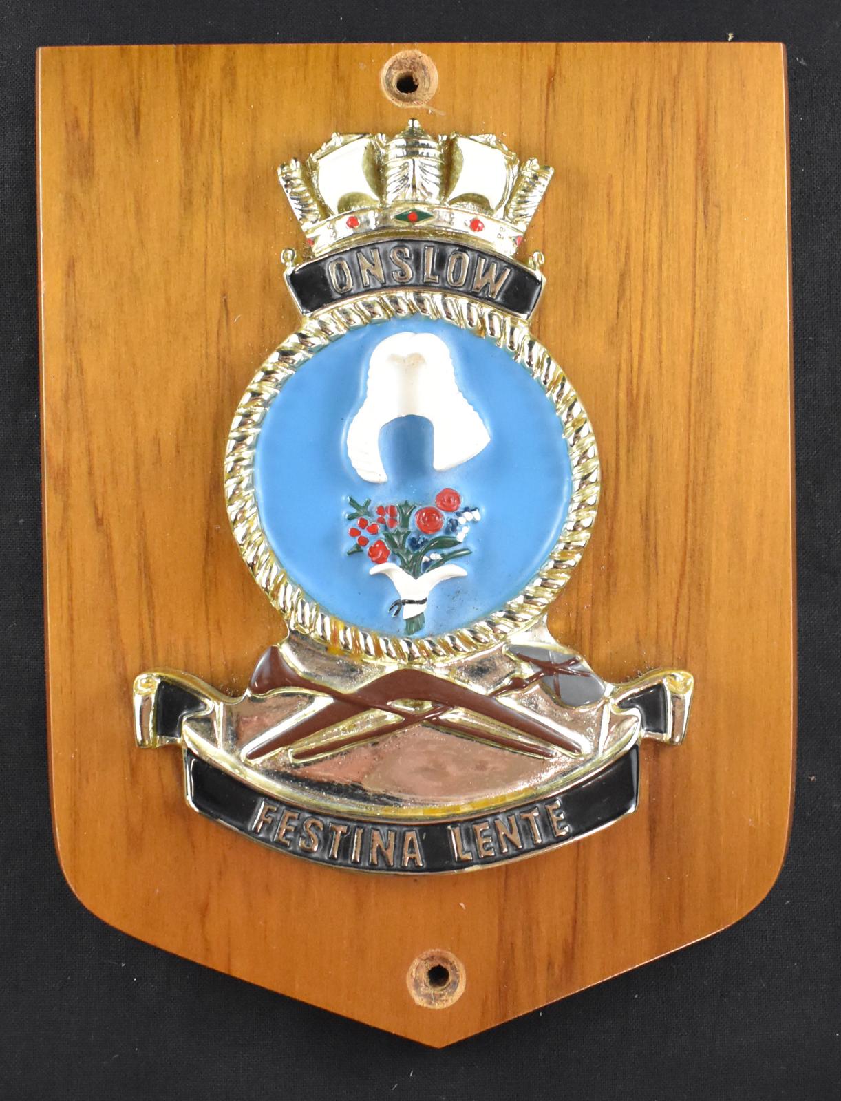 HMAS Onslow Plaque