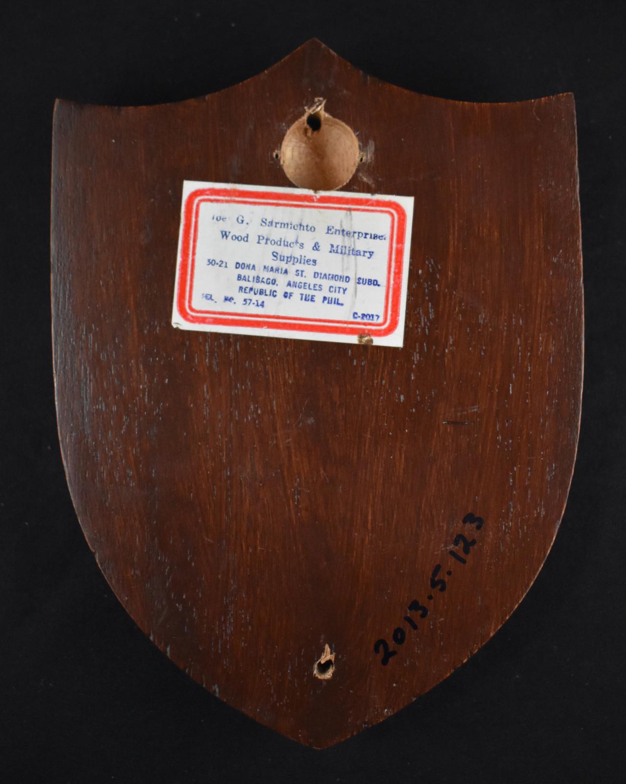 HMAS Derwent Plaque - back