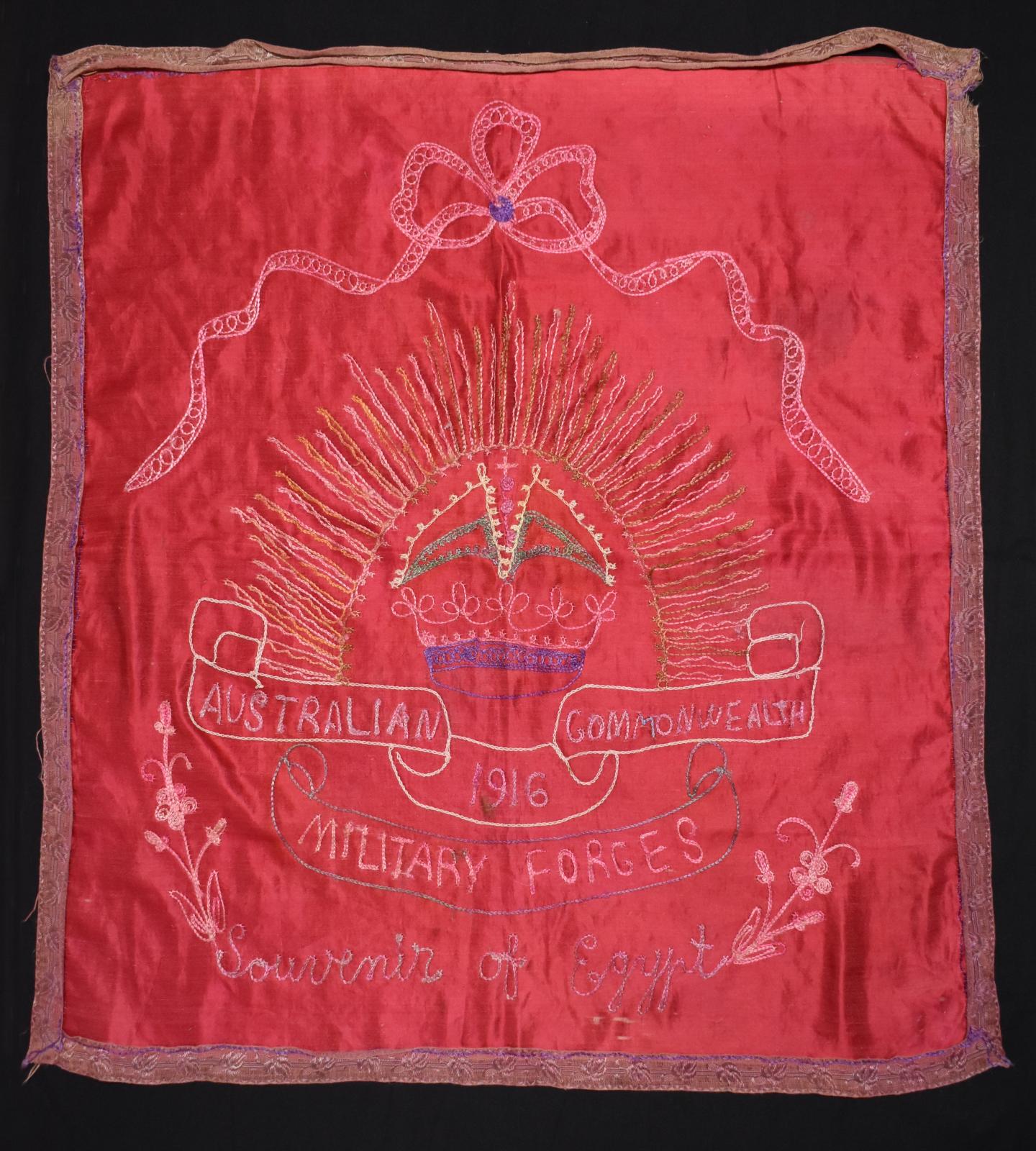 World War 1 Silk embroidered souvenir of Egypt