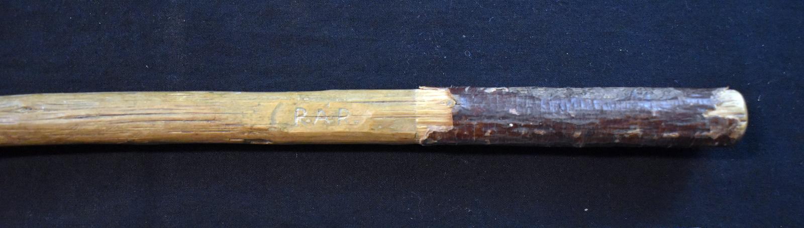 Lt-Col. R. A. RAFFERTY Holly Ridge Carved Stick - initials