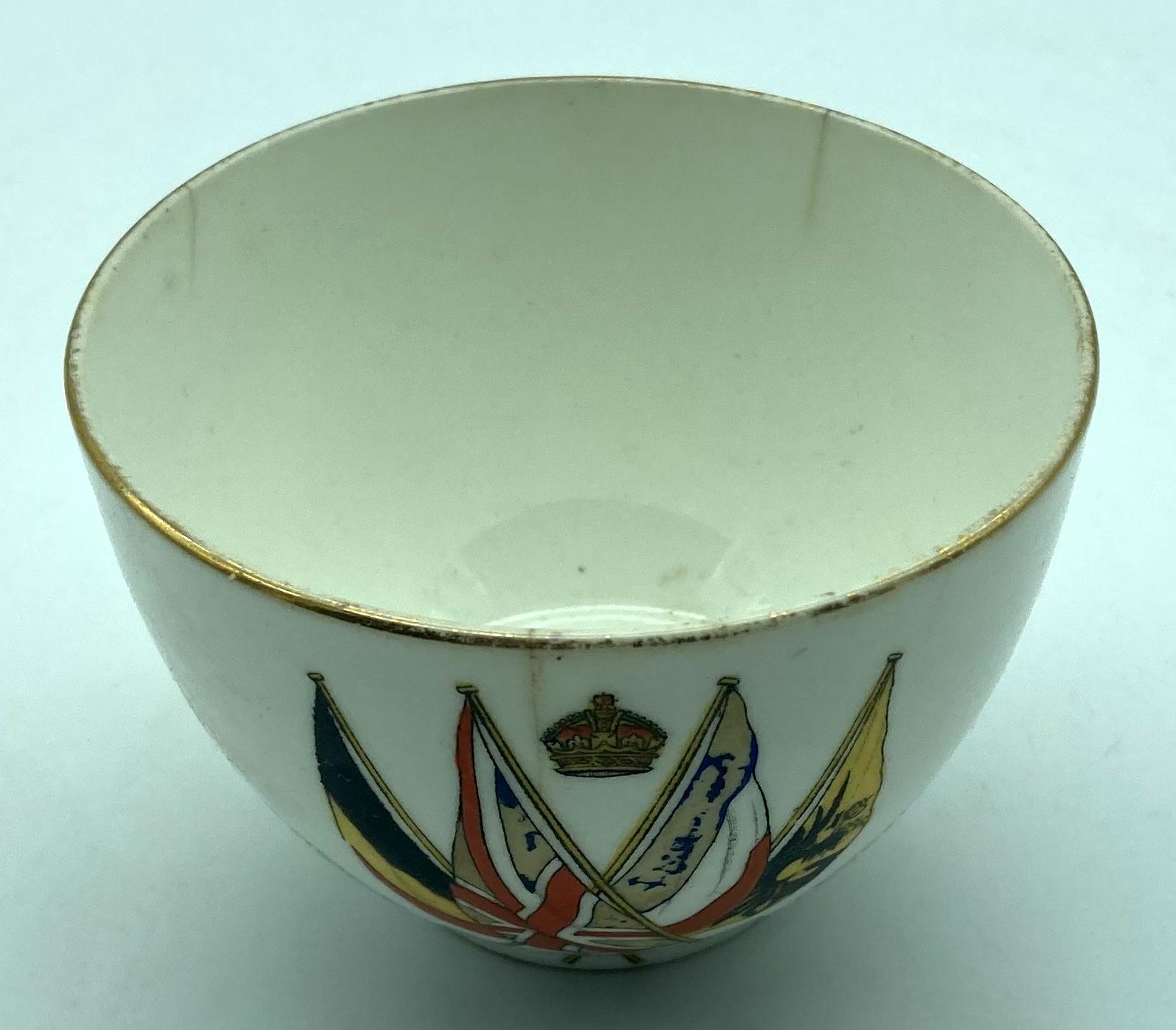 WWI era patriotic bone china cup - from above